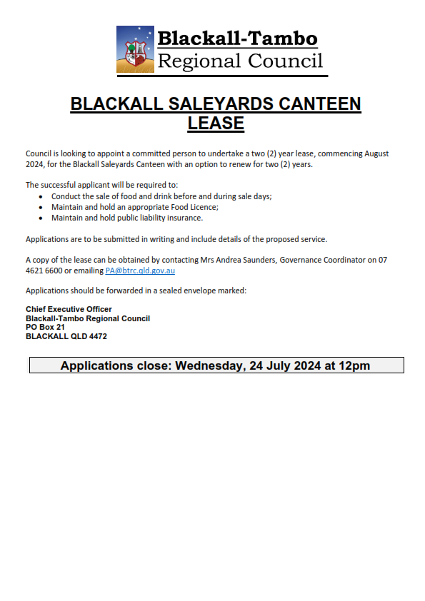 Blackall Saleyards Canteen 